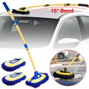 Car Cleaning Brush Car Wash Brush Telescopic Long Handle Mop Chenille Broom Detailing Adjustable Super Absorbent Auto Accessory