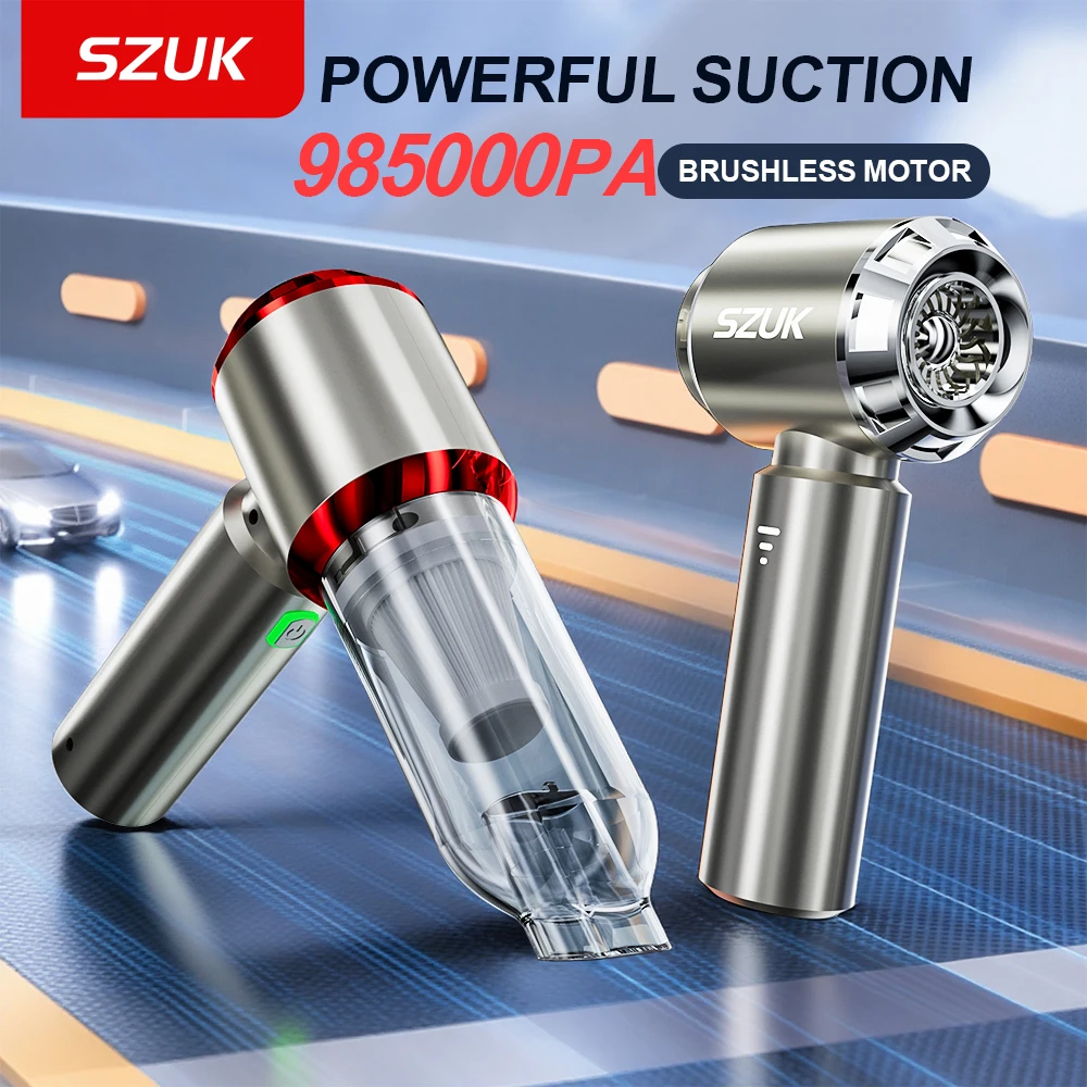 SZUK C012MAX 985000PA Car Vacuum Cleaner Portable Handheld Mini Vacuum Cleaner Cordless Powerful Car Cleaner Home Appliance