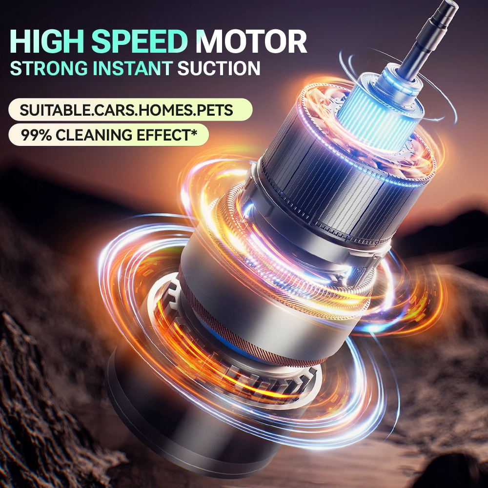 SZUK 638000Pa New Powerful Mini Vacuum Cleaner Handheld Wireless Car Vacuum Cleaner Home Appliance Portable Car Vacuum Cleaner - Image 2