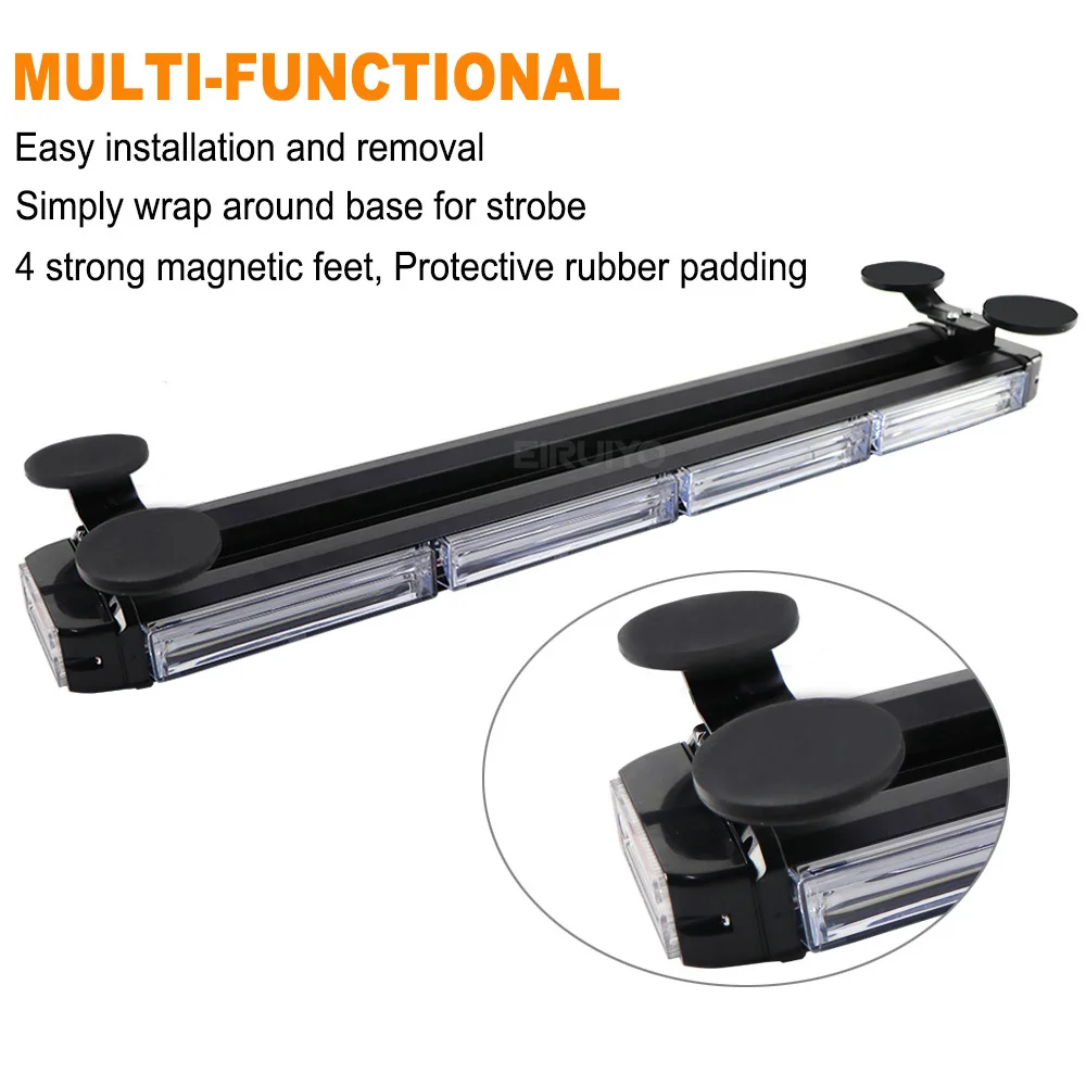 37" 43" 49" Car Truck Tow COB Led Flash Warning Light Bar Police Safety Strobe Emergency Lightbar Amber Yellow White 26 Modes - Image 4