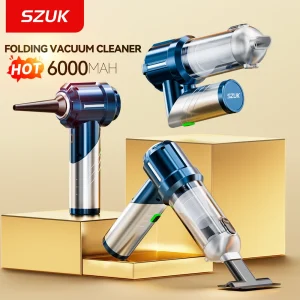 SZUK Foldable Car Vacuum Cleaner Powerful Cordless Cleaning Machine Wireless Car Cleaner HandHeld Portable Mini Vacuum Cleaner