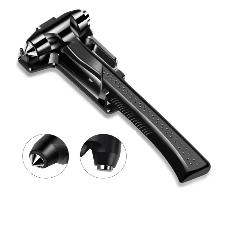 3 In 1 Emergency Safety Hammer Car Window Glass Breaker Seat Belt Cutter High Hardness Steel Rescue Tool Auto Accessories