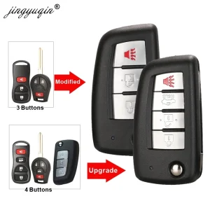 jingyuqin Modified Flip Remote Car key New style 433/315Mhz For Nissan Qashqai Sunny Sylphy Tiida X-Trail March Sentra 3/4B keys