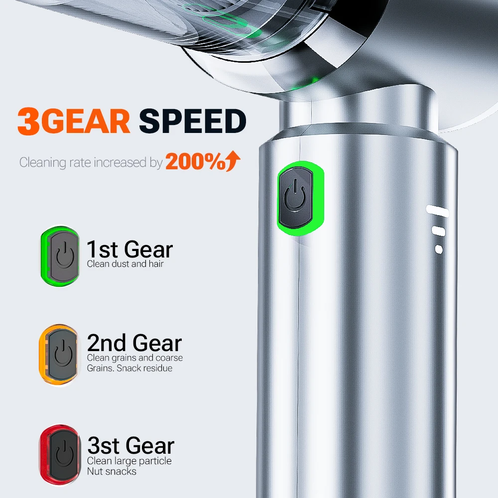 SZUK Car Vacuum Cleaner 180000PA Wireless Portable Cleaning Machine for Keyboard Powerful Mini Handheld Cleaner for Car and Home - Image 5