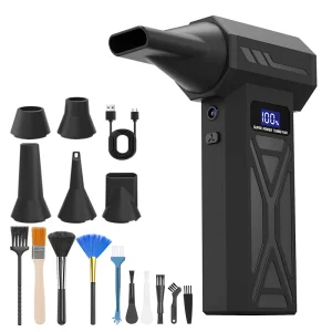 MOBIDEA Mini Power Fan Wireless USB Charging Air Blower with 10PCS Brush and 4 Suitable for Computers, Keyboards,Car，Outdoor