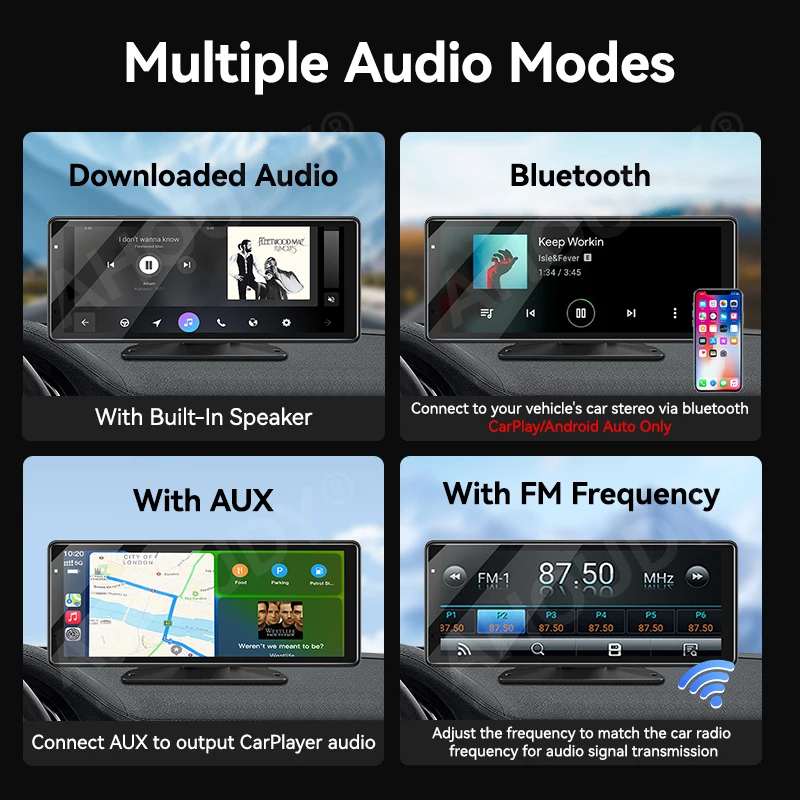 AHOUDY 9" Carplay Android Auto Car Radio Touch Screen Support Mirrorlink BT WIFI Voice Control - Image 6