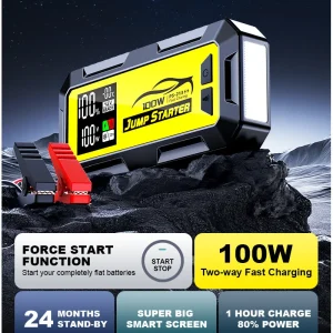 4 In 1 Portable Booster Car Battery 100W Car Jump Starter Device Power Bank Super Capacitor With Fast Charging DC Output