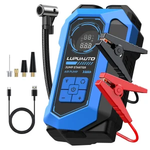 4 In 1 Car Jump Starter With Air Compressor Peak 3000A Auto Battery Booster 150PSI Air Pump Portable Power Bank Tire Inflator