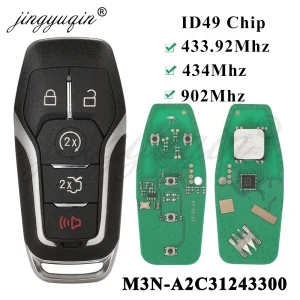 433.92/434/868/902MHz ID49 Smart Remote Key Fob For Ford Fusion Explorer Edge Mustang F150 F250 Lincoln MKC MKX Nautilus 2015+ 5
