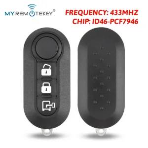 MYREMOTEKEY LTQFI2AM433TX Flip remote key 433mhz ID46-PCF7946 chip SIP22 blade for Dodge Ram Promaster City (Delphi BCM system)