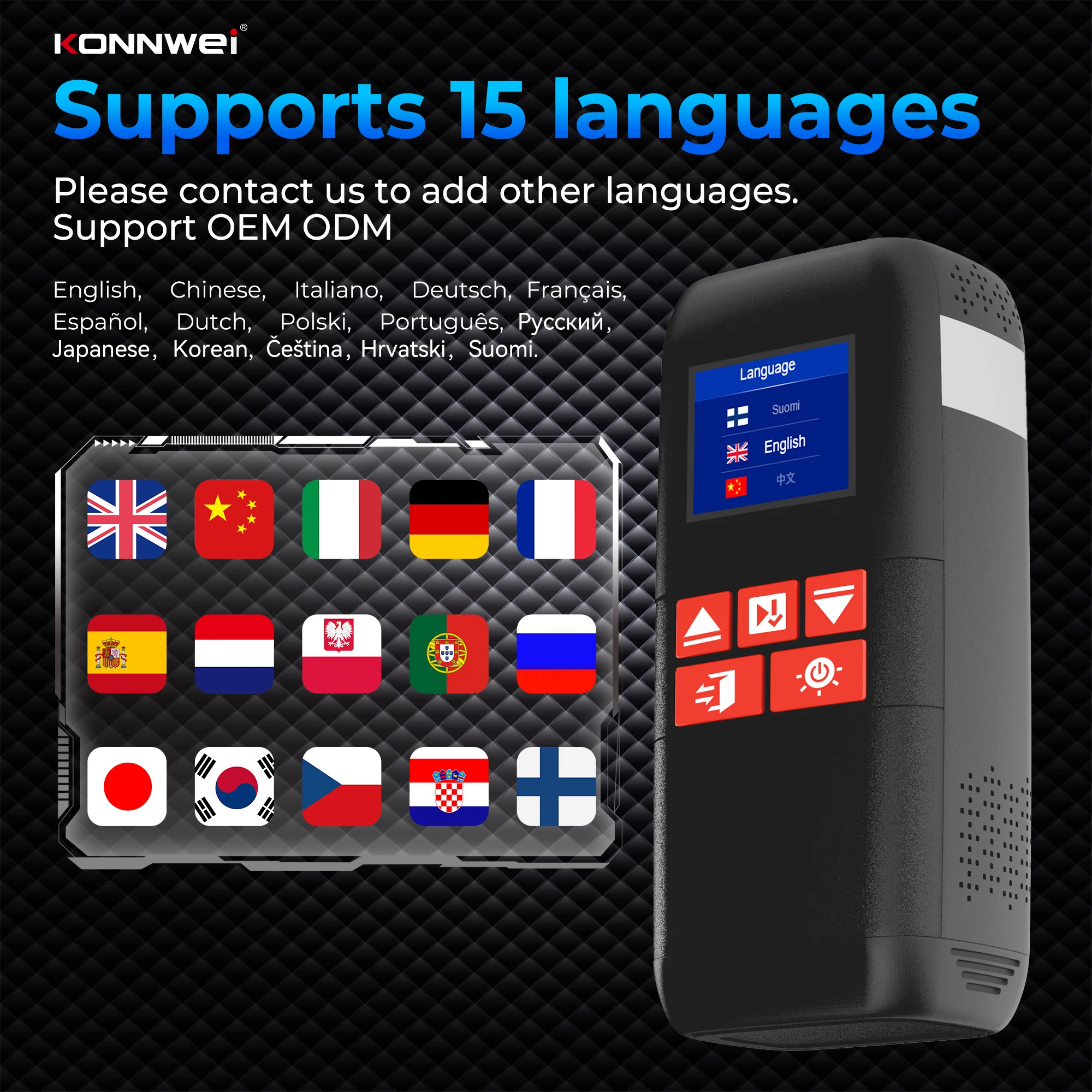 KONNWEI Car SA500 Jump Starter Air Pump Power Bank 10400mAh Car Jump Starter with air Compressor LED Lamp 12V Vehicle Tool Kits - Image 6