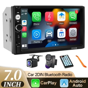 Hippcron 2Din Car Radio 7inch Touch Screen Carplay Android Auto Multimedia Video Player Support Camera 12v Universal car accesso
