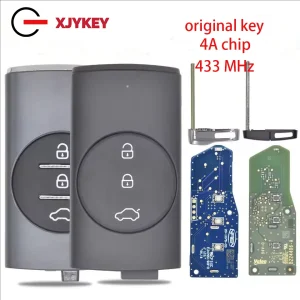 XJY Car Remote Control Key For Chery Tiggo 7 Plus 8 Plus 4A Chip 433MHz Original Proximity Card With Blade