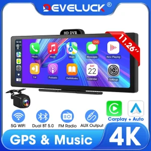 Develuck New 11.26'' 4K Car DVR Wireless CarPlay Android Auto Multimedia Player IPS Touch Screen Bluetooth Video Recorder FM AUX