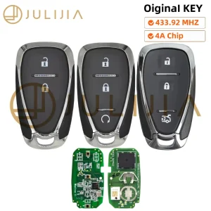 JULIJIA Original Smart Remote Key For Chevrolet Tracker Orlando JM Trax 3 Buttons 3 Buttons 433Mhz 4A 7938X Chip With LOGO