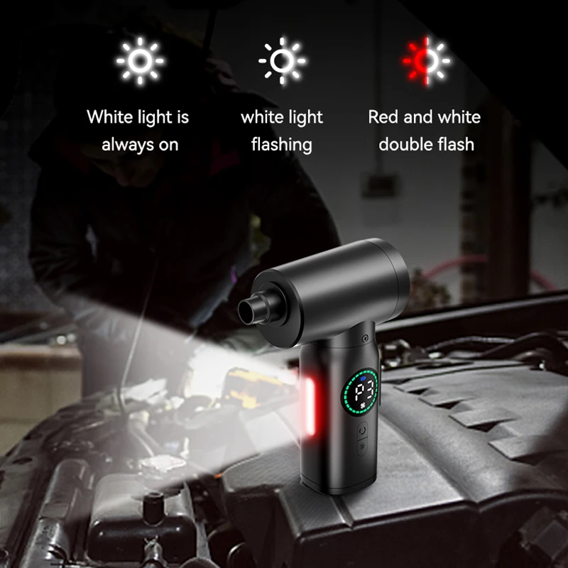 Portable 7500mAh Wireless Air Duster Dust Blowing Gun 2 in 1 Air Blower And Vacuum Cleaner Cordless Duster Blowers Car Cleaning - Image 4