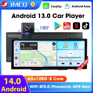 11.26" Carplay DVR Android 14 6+128G Dashcam 8 Core Wireless Android Auto Split Screen 5G WIFI Car DVR Video Recorder Dual Lens