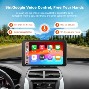 Ezonetronics 7 Inch Touch Screen Car Portable Wireless CarPlay&Android Auto,Support SD card，Bluetooth music and Mirror link