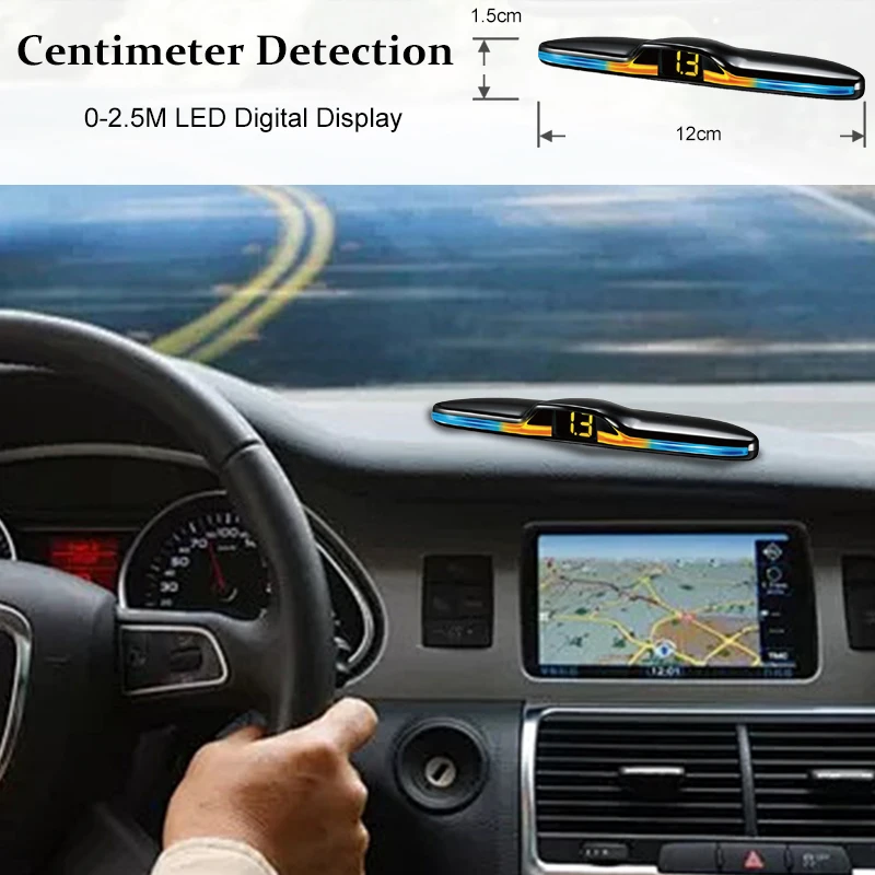 4x16.8mm Reverse Radar 4 Sensors Voice Broadcast LED Backlight Display Universal Car Parking Safety Auxiliary Install Kit - Image 4