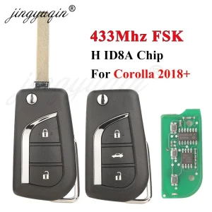 jingyuqin 433Mhz FSK H ID8A Chip Flip Remote Car key for 2018+ Toyota Corolla RAV4 Hice Wildlander 2/3B VA2 Auto Key Fob Control