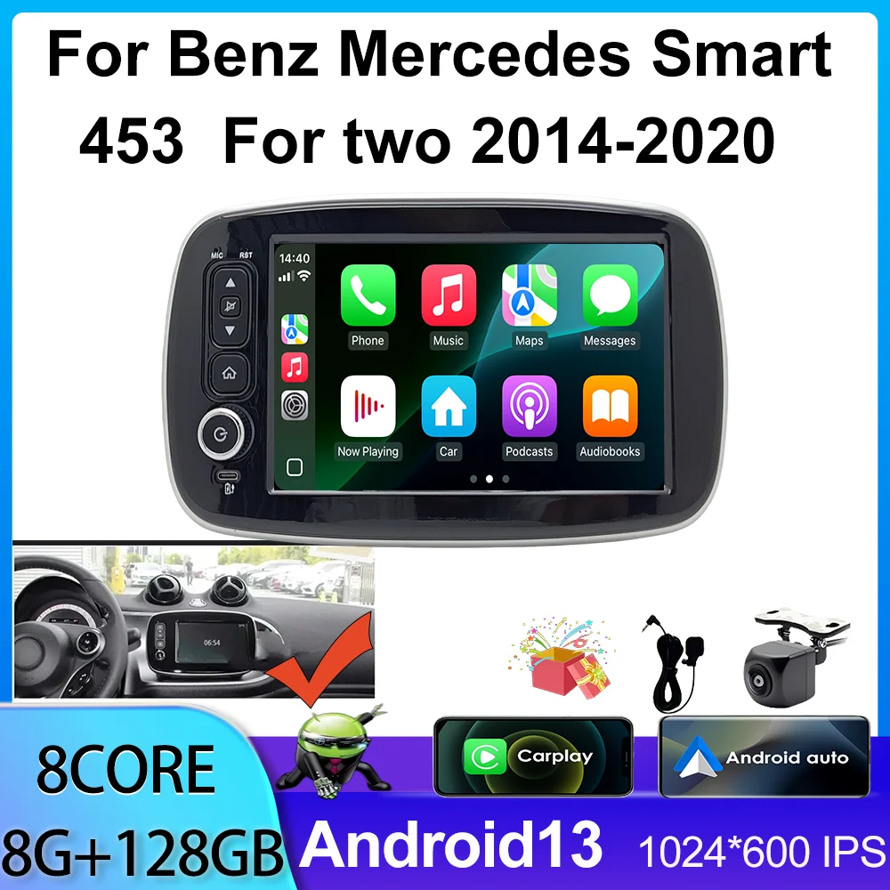 8inch Android Auto Carplay Radio Multimedia Navigation GPS Screen for Benz Smart 453 Fortwo 2014-2020 Car Autoradio - Image 2
