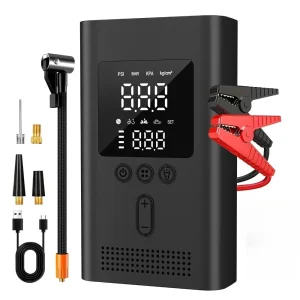 Car Jump Starter with Tire Inflator, 3000A Jump Starter Power Bank with 150PSI Air Pump Auto Air Compressor, LED Light