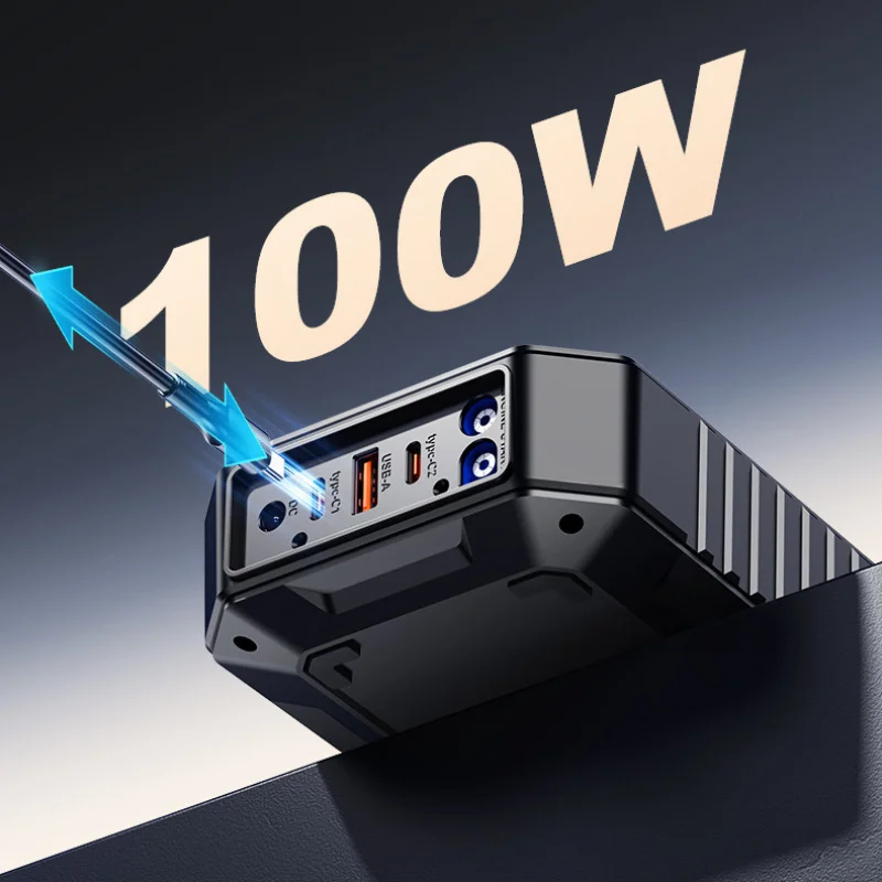 4 In 1 Portable Booster Car Battery 100W Car Jump Starter Device Power Bank Super Capacitor With Fast Charging DC Output - Image 4