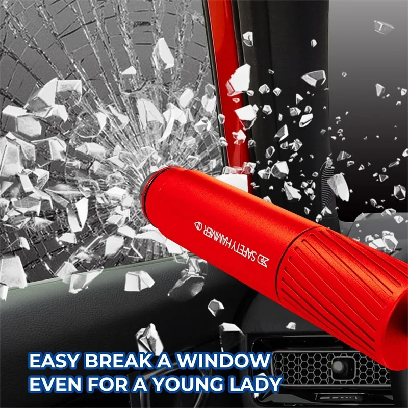 2 In 1 Car Safety Hammer Mini Safety Hammer Broken Car Window Breaker Escape Multifunctional Safety Hammer Steel Rescue Tool - Image 3