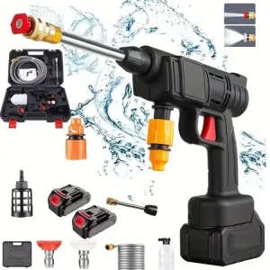 Wireless High-Voltage Cleaning Machine (Dual Electric), Portable Wireless High-Voltage Electric Car Cleaning Machine, Foam Spray Gun Car Cleaning Tool, High-Voltage Car Cleaning Water Gun, Wireless Charging Car Floor Cleaning Machine