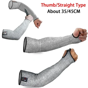 1/2 Pair Level 5 HPPE Safety Arm Sleeve Cover Cut Resistant Anti-Puncture Work Protection Arm Elbow Wrist Guard Gloves 35/45CM