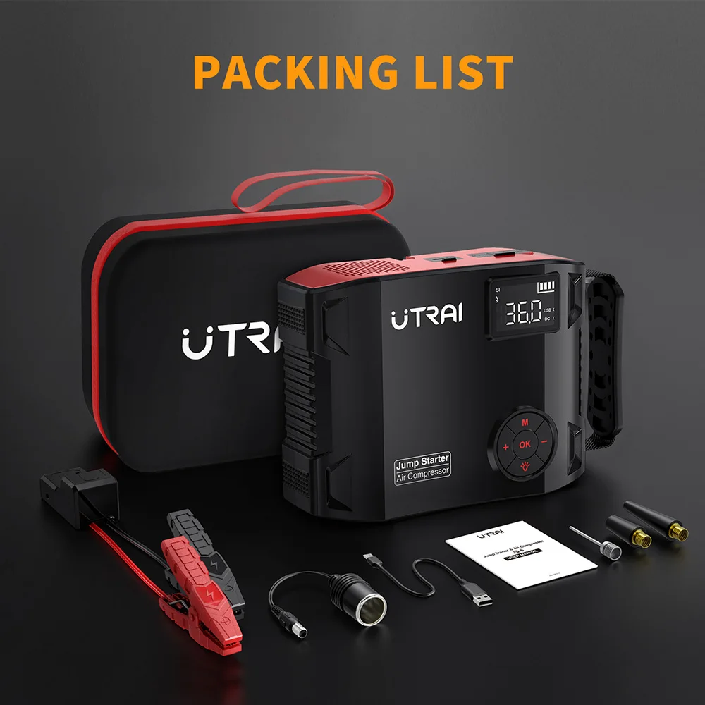 UTRAI 4 In 1 2000A Jump Starter Power Bank 16000mAh 150PSI Air Compressor Tire Pump Portable Charger Car Booster Starting Device - Image 6