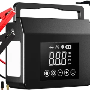 4000A Portable Jump Starter with Air Compressor, 12V Car Battery Power for Gas/Diesel, 150PSI Tire Inflator & PowerBank
