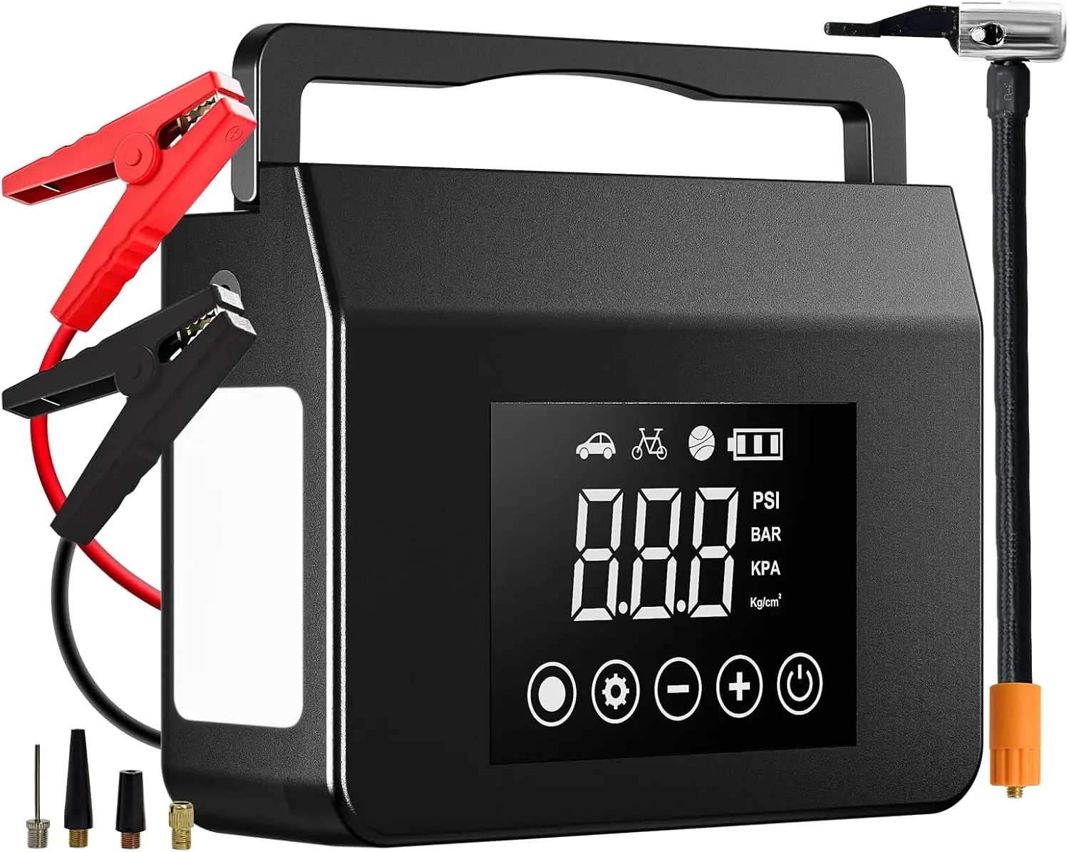 4000A Portable Jump Starter with Air Compressor, 12V Car Battery Power for Gas/Diesel, 150PSI Tire Inflator & PowerBank