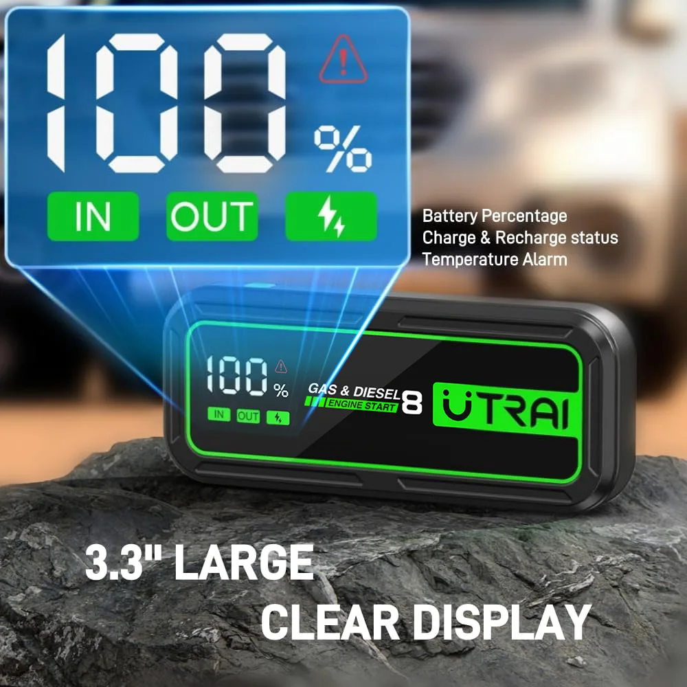 UTRAI 20000mAh Car Jump Starter Power Bank 6000A Car Booster Auto Emergency Starting Device Jump Start for Petrol Diesel - Image 4