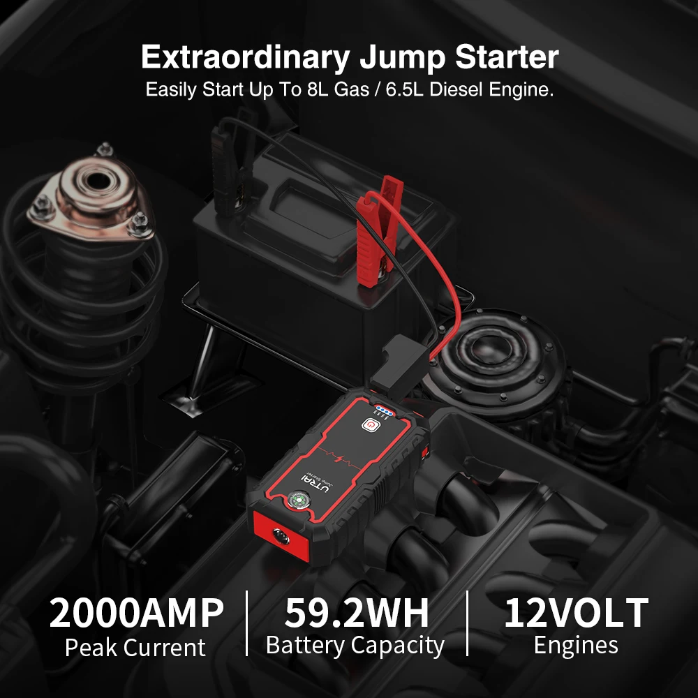 UTRAI Power Bank 2000A Jump Starter Portable Charger Car Booster 12V Auto Starting Device Emergency Car Battery Starter - Image 2