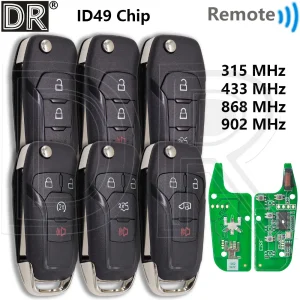 Great ID49 Chip 315/433/868/902MHz Car Remote Key For Ford Escort Transit Explorer Fusion Ranger Raptor F150 F250 F350 F450 F550