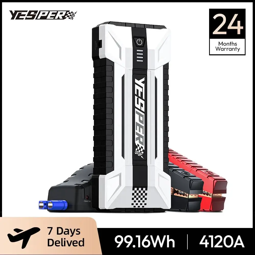 YESPER 4120A Car Jump Starter 26800mAh 12V Power Gas and 10.0L Diesel Power Bank and 3 Mode Light