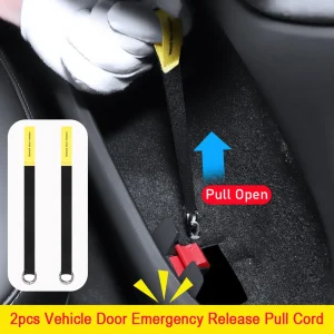 Car Door Emergency Release Pull Cord for Tesla Model 3 Y Juniper 2025 2026 Rear Door Emergency Switch Pull Rope Safety Accessory
