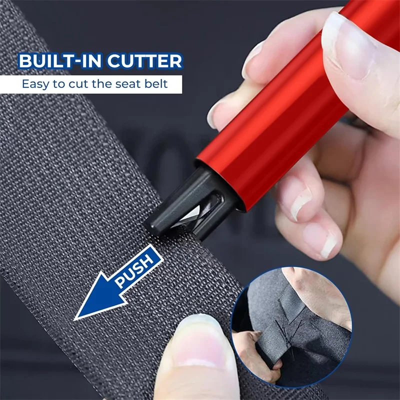 2 In 1 Car Safety Hammer Mini Safety Hammer Broken Car Window Breaker Escape Multifunctional Safety Hammer Steel Rescue Tool - Image 2
