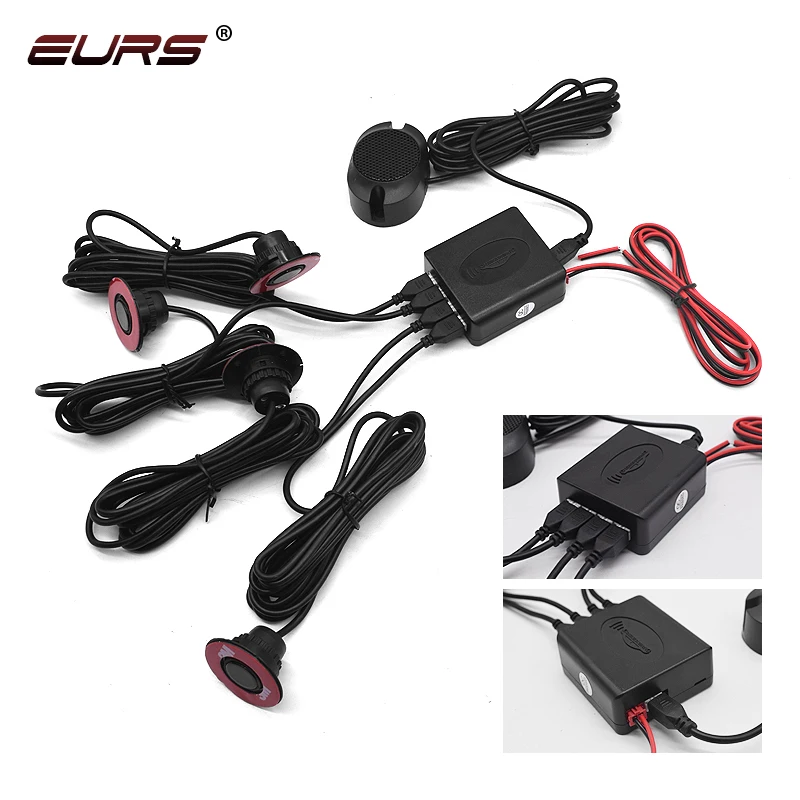 4 sensors Car Parking Sensor Kit Reverse Backup Radar Sound Alarm Indicator Probe System Alarm Safety Adjustable Speaker Buzzer - Image 3