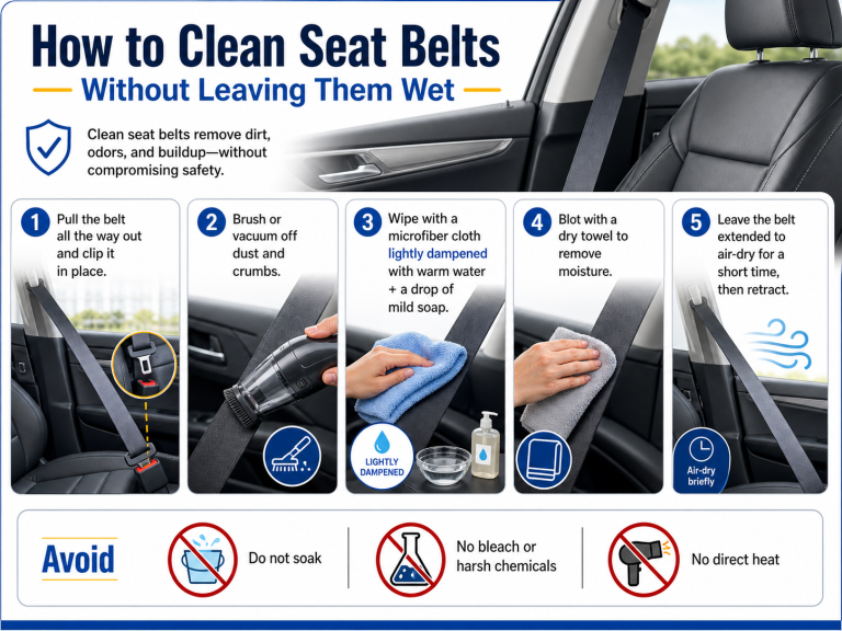 How to Clean Seat Belts Without Leaving Them Wet?